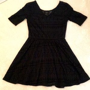 Little Black Lace Dress with Sleeves